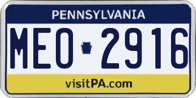 PA license plate MEO2916