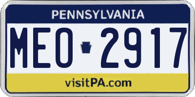 PA license plate MEO2917