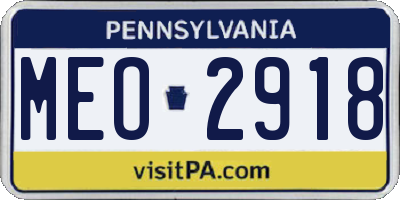PA license plate MEO2918