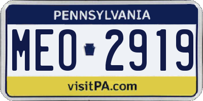 PA license plate MEO2919