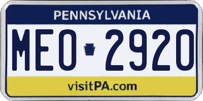 PA license plate MEO2920