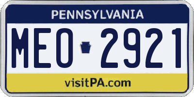 PA license plate MEO2921