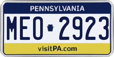 PA license plate MEO2923