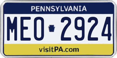 PA license plate MEO2924