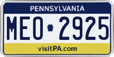 PA license plate MEO2925