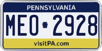 PA license plate MEO2928