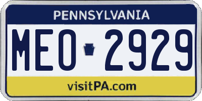PA license plate MEO2929