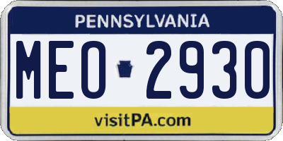 PA license plate MEO2930