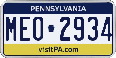 PA license plate MEO2934