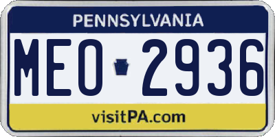 PA license plate MEO2936