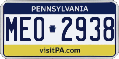 PA license plate MEO2938