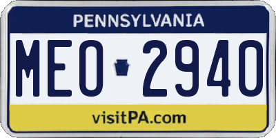 PA license plate MEO2940