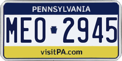 PA license plate MEO2945