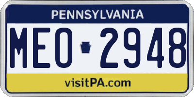 PA license plate MEO2948