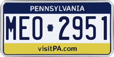 PA license plate MEO2951