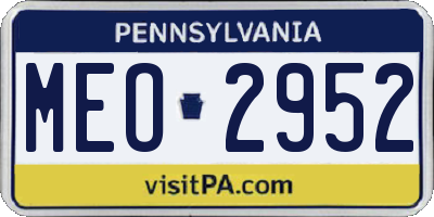 PA license plate MEO2952