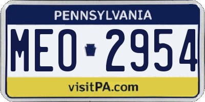 PA license plate MEO2954