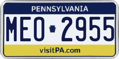 PA license plate MEO2955