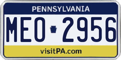 PA license plate MEO2956