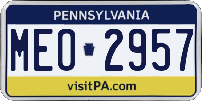 PA license plate MEO2957
