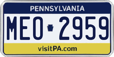 PA license plate MEO2959