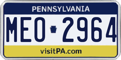PA license plate MEO2964