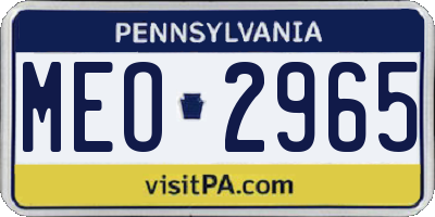 PA license plate MEO2965