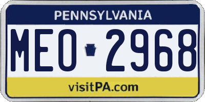 PA license plate MEO2968