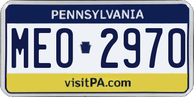 PA license plate MEO2970