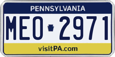 PA license plate MEO2971