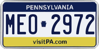 PA license plate MEO2972