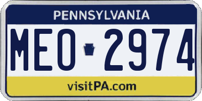 PA license plate MEO2974