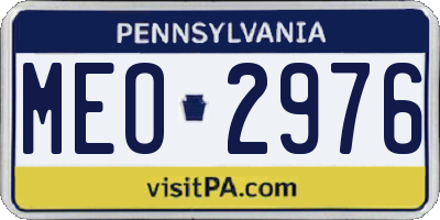 PA license plate MEO2976