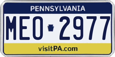 PA license plate MEO2977