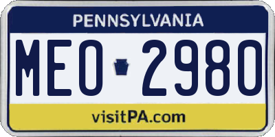 PA license plate MEO2980