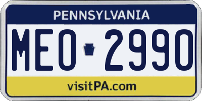 PA license plate MEO2990