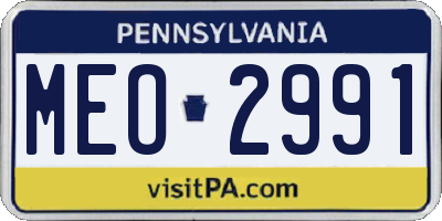 PA license plate MEO2991