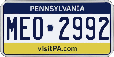 PA license plate MEO2992