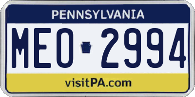 PA license plate MEO2994