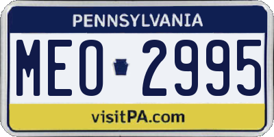 PA license plate MEO2995