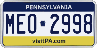 PA license plate MEO2998