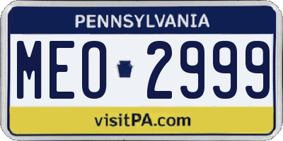 PA license plate MEO2999
