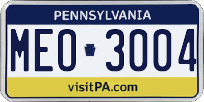 PA license plate MEO3004