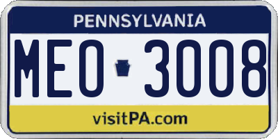 PA license plate MEO3008