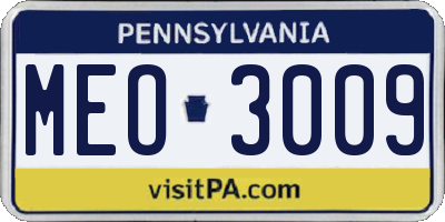 PA license plate MEO3009