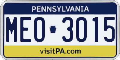 PA license plate MEO3015