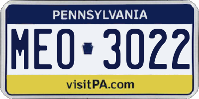 PA license plate MEO3022