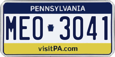 PA license plate MEO3041