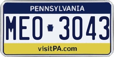 PA license plate MEO3043
