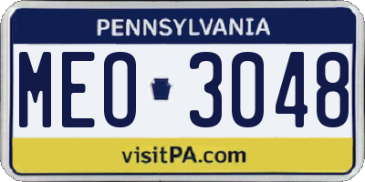 PA license plate MEO3048
